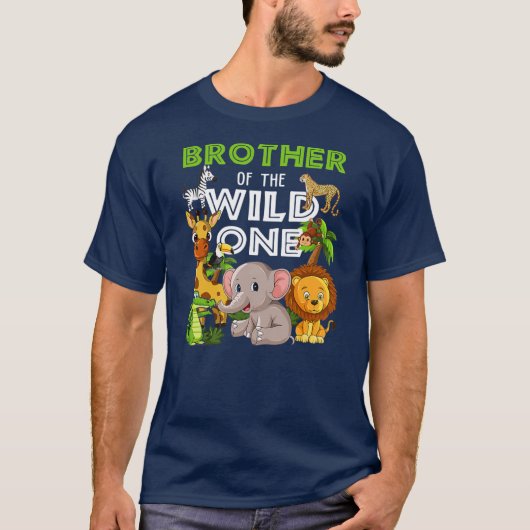 Broer van de Wilde One Zoo Birthday Safari T-shirt (Voorkant)