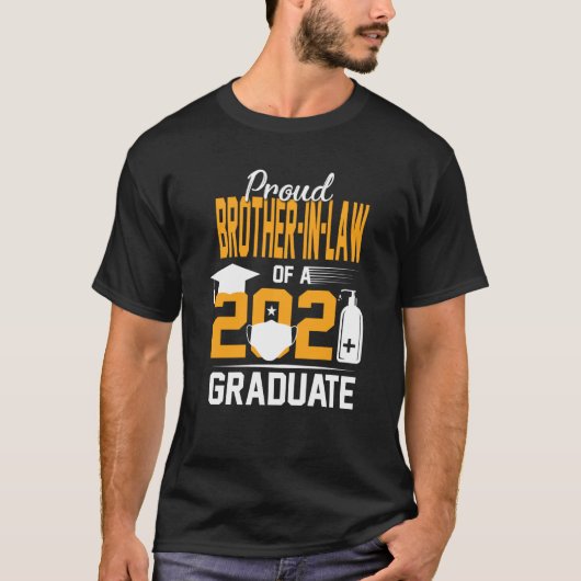 Broer van een 2021-model Afstuderen voetmaskerhand T-shirt (Voorkant)