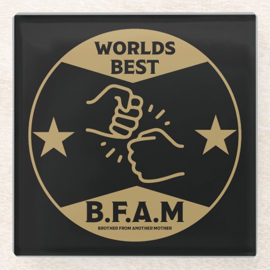 Broer van een andere moeder glazen onderzetter (Voorkant)