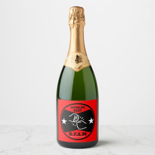 Broer van een andere moeder sparkling wijnetiket (Voorkant)