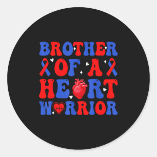 Broer van een hartkrijger aangeboren hartafwijking ronde sticker