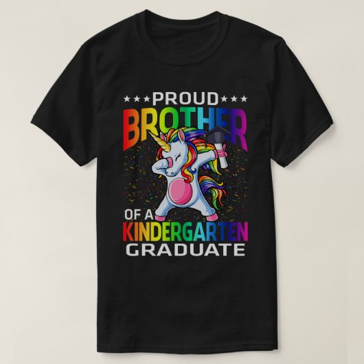 Broer van een kindertuin Afstuderen Unicorn T-shirt (Design voorkant)