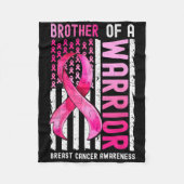 Broer van een krijger Borstkanker VS Vlag Aware Fleece Deken (Voorkant)