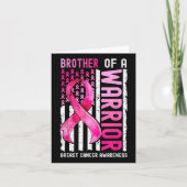 Broer van een krijger Borstkanker VS Vlag Aware Kaart (Voorkant)