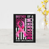 Broer van een krijger Borstkanker VS Vlag Aware Kaart (Gele Bloem)