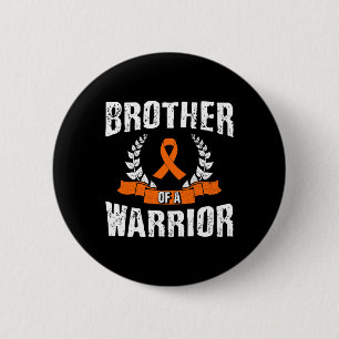 Broer van een krijger leukemie bewustzijn ronde button 5,7 cm
