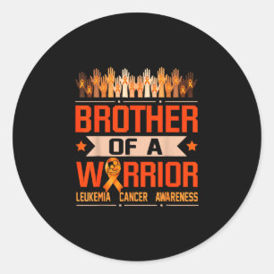 Broer van een krijger leukemie bewustzijn ronde sticker