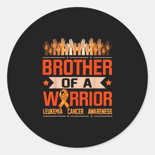 Broer van een krijger leukemie bewustzijn ronde sticker (Voorkant)