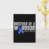 Broer van een krijger T1D diabetische blauwe lint  Kaart (Gele Bloem)