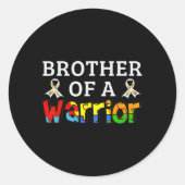 Broer van een krijgerfamilie ondersteunt autisme A Ronde Sticker (Voorkant)