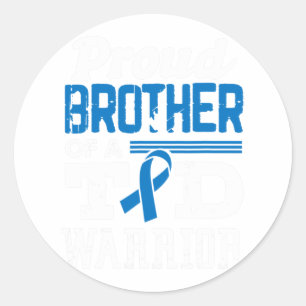Broer van een T1d Warrior Diabetes Awareness Ronde Sticker