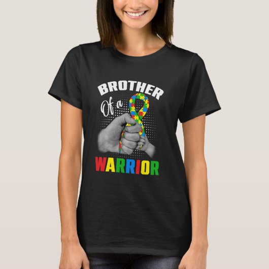 Broer van een Warrior Autism Awareness Day Puzzel T-shirt (Voorkant)