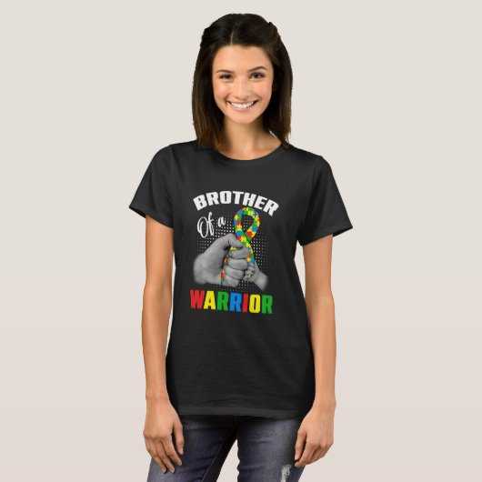 Broer van een Warrior Autism Awareness Day Puzzel  T-shirt (Voorkant volledig)