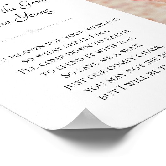 Broer van Groom in de hemel Foto Memorial Wedding Poster (Hoek)
