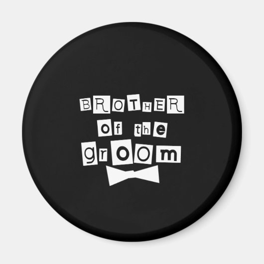 Broer van Groom White op zwart Magneet (Voorkant)