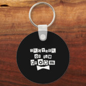 Broer van Groom White op zwart Sleutelhanger (Voorkant)