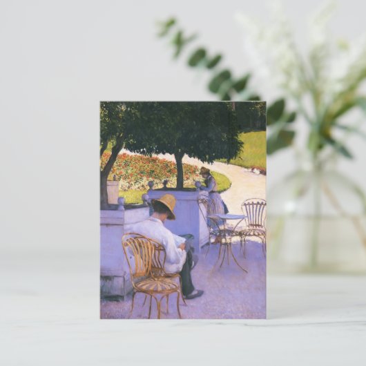 Broer van Gustave Caillebotte-Artist in zijn tuin Briefkaart (Staand voorkant)