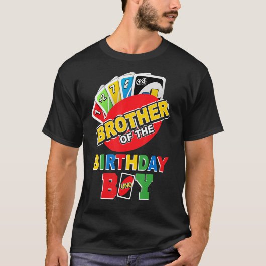 Broer van het Birthday Boy Shirt Uno Dad Papa F (Voorkant)