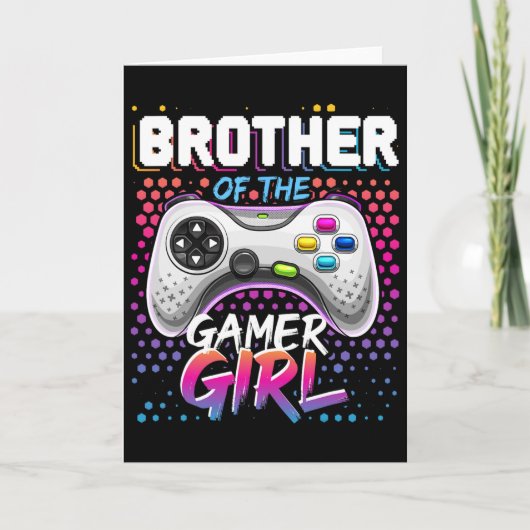 Broer van het gamer-meisje Matching videospel gebo Kaart (Voorkant)