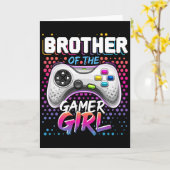 Broer van het gamer-meisje Matching videospel gebo Kaart (Gele Bloem)