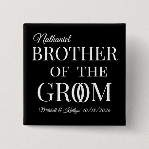Broer van het Groom Wedding Vierkante Button 5,1 Cm