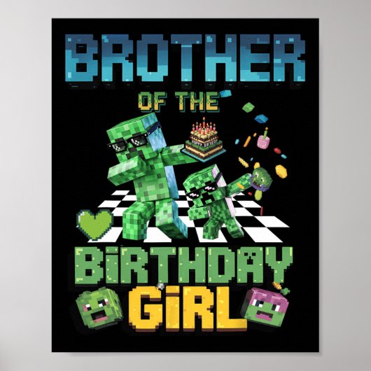 Broer van het meisje dat jarig is Funny videogame Poster (Voorkant)