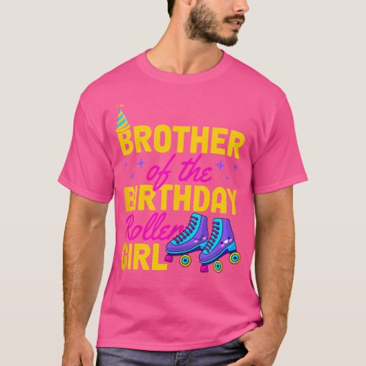 Broer van het meisje Roller van de Birthday T-shirt (Voorkant)