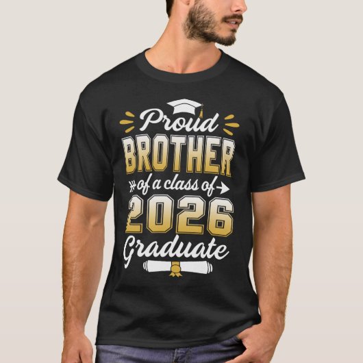 Broer van het model van klasse 2026 Afstuderen sen T-shirt (Voorkant)