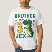 Broer van het Three-Rex dinoverjaardagsfeest T-shirt (Voorkant)