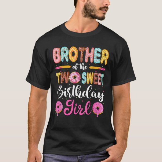 Broer van het twee zoete meisje van de geboorte Do T-shirt (Voorkant)