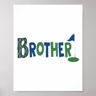 Broer van het verjaardagsjongetje in één golfsport poster