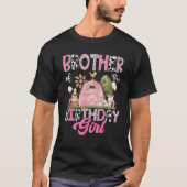 Broer van het Verjaardagsmeisje Boerderij Koe Roze T-shirt (Voorkant)