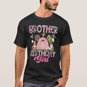 Broer van het Verjaardagsmeisje Boerderij Koe Roze T-shirt
