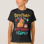 Broer van het verjaardagsmeisje Capybara Bday fami T-shirt (Voorkant)