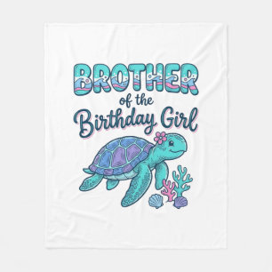 Broer van het Verjaardagsmeisje Zeeschildpad Shirt Fleece Deken