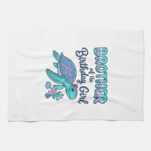 Broer van het Verjaardagsmeisje Zeeschildpad Shirt Theedoek