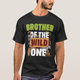Broer van het wilde dierentuin Birthday Safari Oer T-shirt