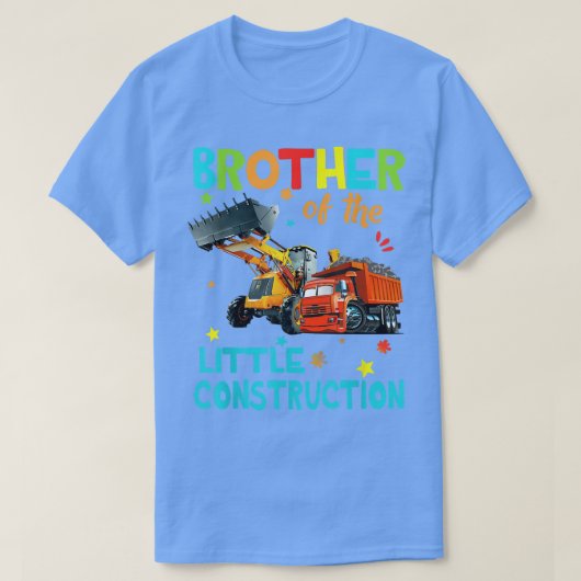 Broer van kleine constructietransport Birthday Fam T-shirt (Design voorkant)