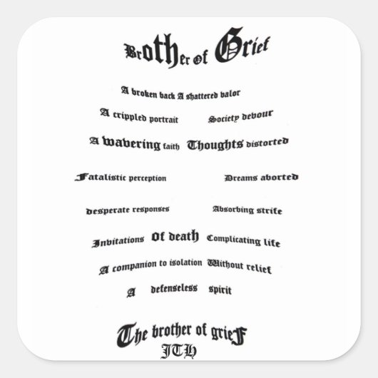 Broer van Ref Vierkante Sticker (Voorkant)