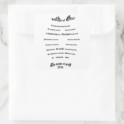 Broer van Ref Vierkante Sticker (Tas)