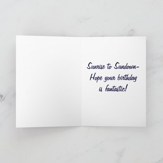 BROER VAN ZONSOPGANG TOT ZONSONDERGANG = FANTASTIS KAART (Binnen)