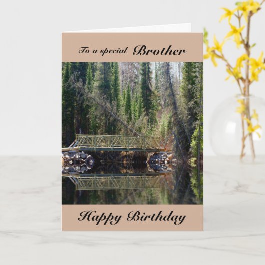 Broer - Verjaardag - Forest Bridge Kaart (Gele Bloem)