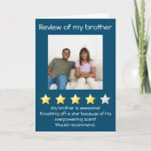 Broer verjaardag grappige nepfotokaart voor review kaart (Voorkant)