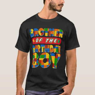 Broer Verjaardag Jongen Bouwstenen Familiefeest T-shirt