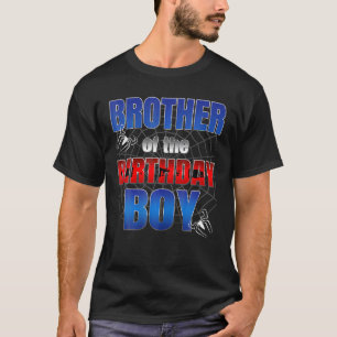Broer Verjaardag Jongen Spin Web Verjaardag Party T-shirt
