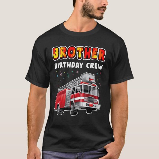 Broer Verjaardagsploeg Feest Vrachtwagen Jongen Ki T-shirt (Voorkant)