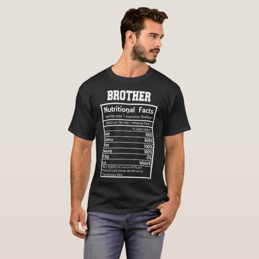 Broer Voedingsfeiten Grappig T-shirt (Voorkant volledig)