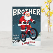 Broer Wheelie Goed Kerstkaart Kaart (Gele Bloem)
