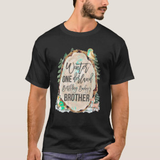 Broer Woodland Winter Onederland 1e verjaardag Fo T-shirt