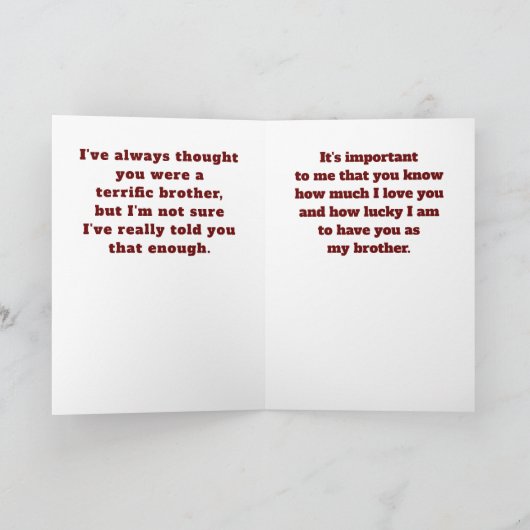 Broer wordt steeds bijzonder Verjaardag Kaart (Binnen)